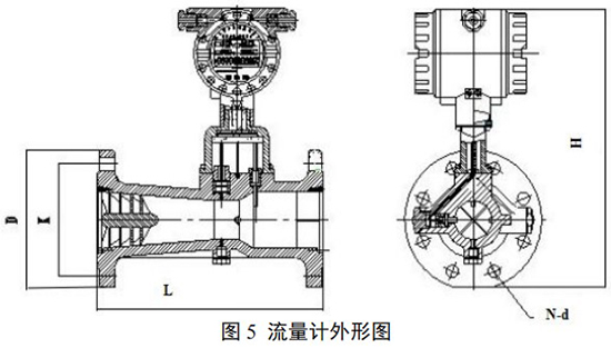 DN65旋進旋渦流量計外形圖
